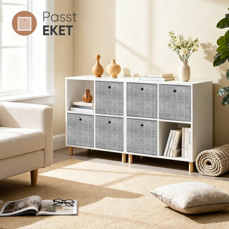 Sekey Aufbewahrungsboxen 6er Set Faltbare Stoffboxen 30 × 30 × 30 cm, stabil & vielseitig für Regale und Schränke