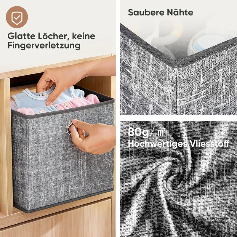 Sekey Aufbewahrungsboxen 6er Set Faltbare Stoffboxen 30 × 30 × 30 cm, stabil & vielseitig für Regale und Schränke