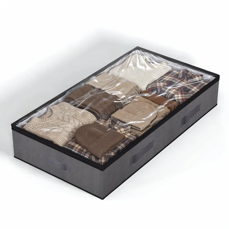 Sekey Unterbett-Aufbewahrungsboxen 90L, atmungsaktiv, modular, ideal für Kleidung, Bettwäsche & saisonale Textilien
