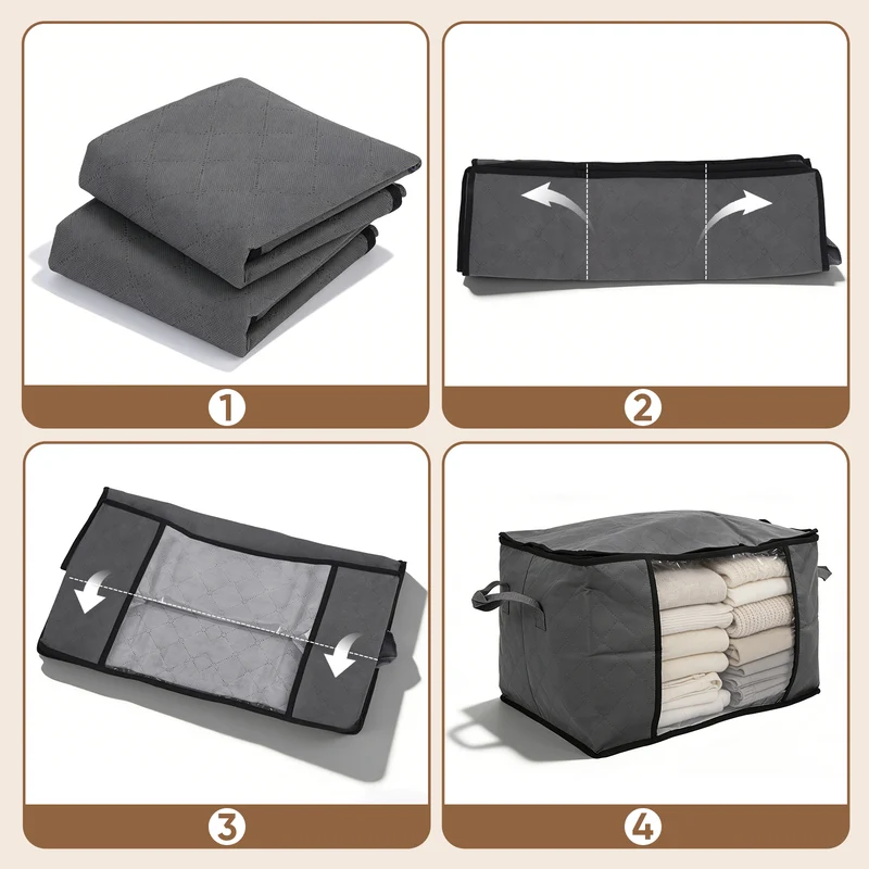Sekey Unterbett-Aufbewahrungsboxen 60L & 90L Set für Kleidung, Bettwäsche und saisonale Textilien, Staub- und Feuchtigkeitsschutz