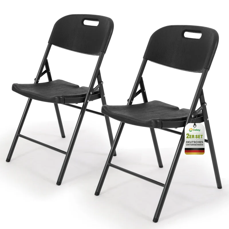 Sekey Klappstuhl Holzmaserung – Klappbare Gartenstühle für Balkon, Terrasse & Garten (2er, 4er & 6er Sets)
