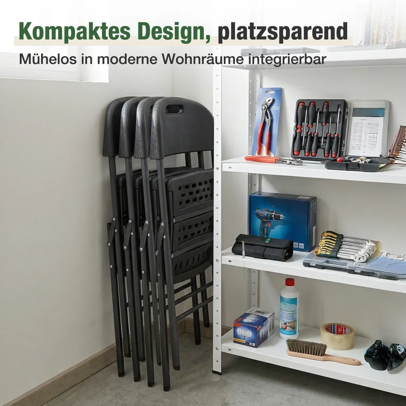 Sekey Klappstuhl Holzmaserung – Klappbare Gartenstühle für Balkon, Terrasse & Garten (2er, 4er & 6er Sets)