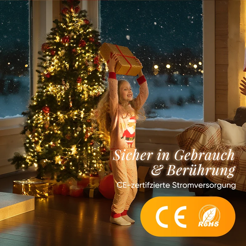 Salcar 100M 1000 LED Lichterkette aus Kupferdraht – Wasserdicht, 8 Modi, Timer & Memory, Weihnachtsbaum Beleuchtung für Innen & Außen, Warmweiß
