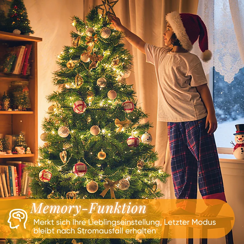 Salcar LED Lichterkette Warmweiß, 100/200/300 LEDs, 16m/32m/48m, 31V, 8 Modi, Timer & Memory, IP44 Wasserdicht, Weihnachtsbeleuchtung Außen Innen