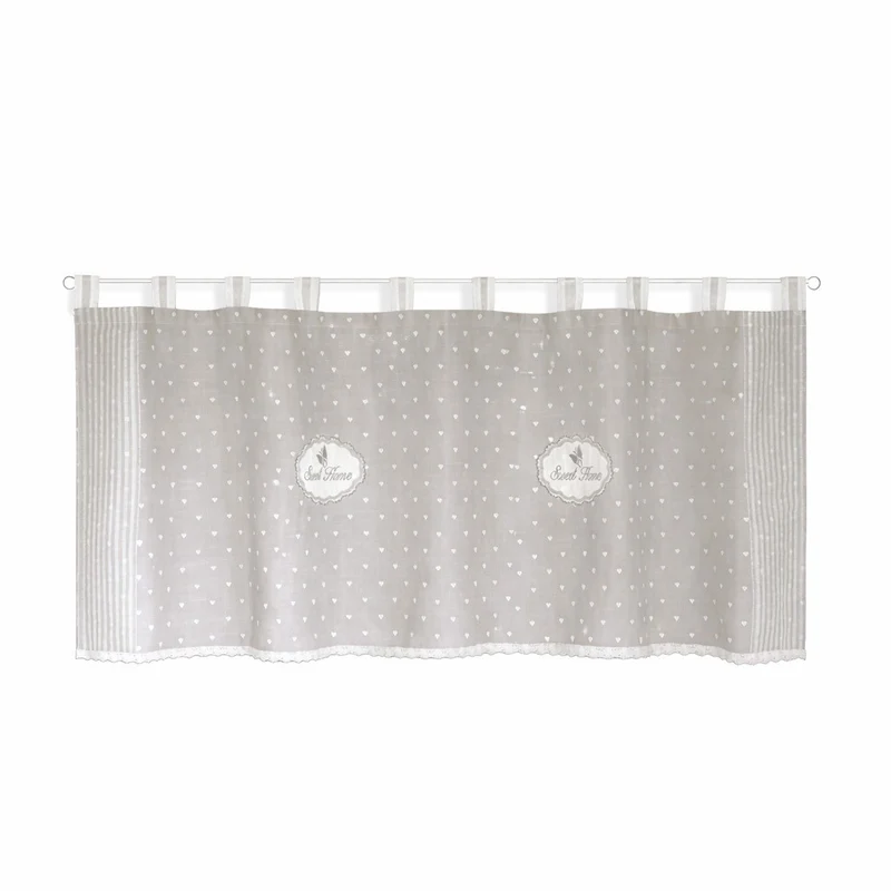 Schlaufen Scheibengardine Füssen Sweet Home grau HxB 50x135cm