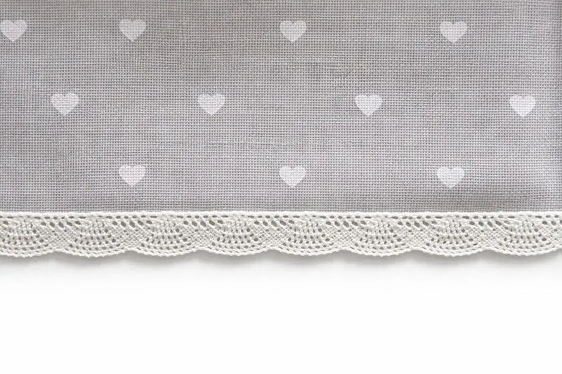 Schlaufen Scheibengardine Füssen Sweet Home grau HxB 50x135cm