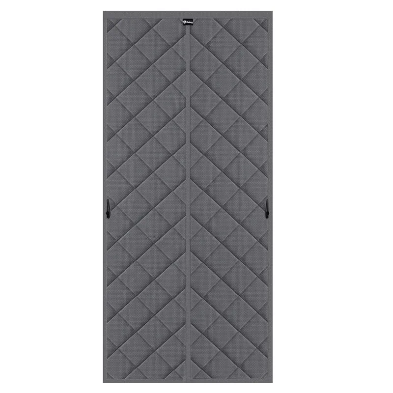 Sekey Thermo Türvorhang mit Magnetverschluss, Baumwoll-Polyester Türvorhang, Wärmeschutz & Energiesparvorhang, Zugluftstopper, Klettverschluss ohne Bohren, für Winter