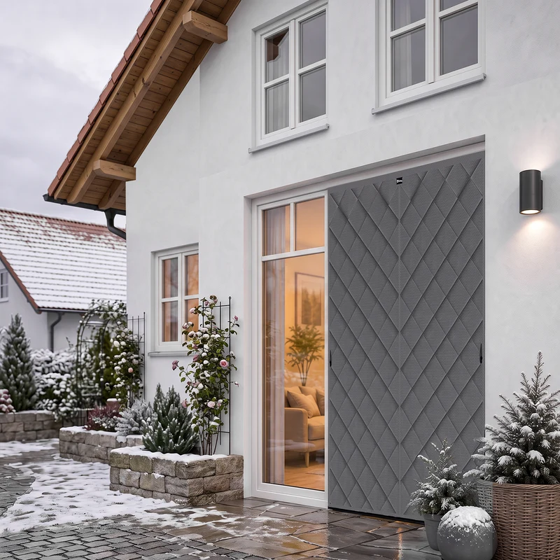 Sekey Thermo Türvorhang mit Magnetverschluss, Baumwoll-Polyester Türvorhang, Wärmeschutz & Energiesparvorhang, Zugluftstopper, Klettverschluss ohne Bohren, für Winter