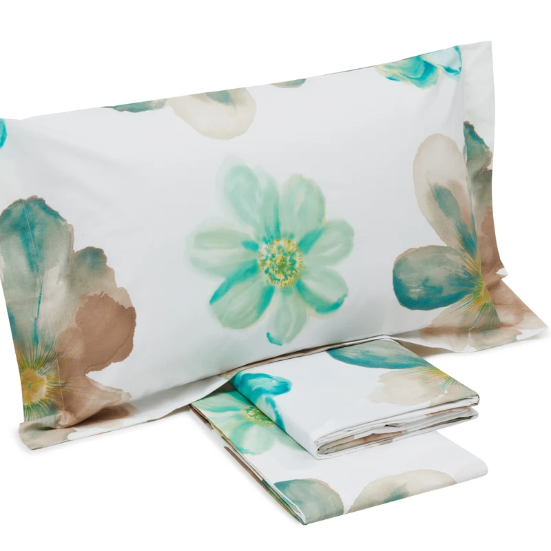 Completo Lenzuola grand fleur Floreale in Percalle