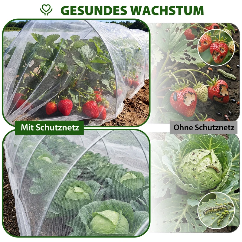 Sekey Pflanzenschutznetz 3×10 m – Feinmaschiges 0,8 mm Insektenschutznetz für Garten, Gemüse & Hochbeet, UV- & Vogelschutz, zuschneidbar für Gewächshaus & Pflanztunnel