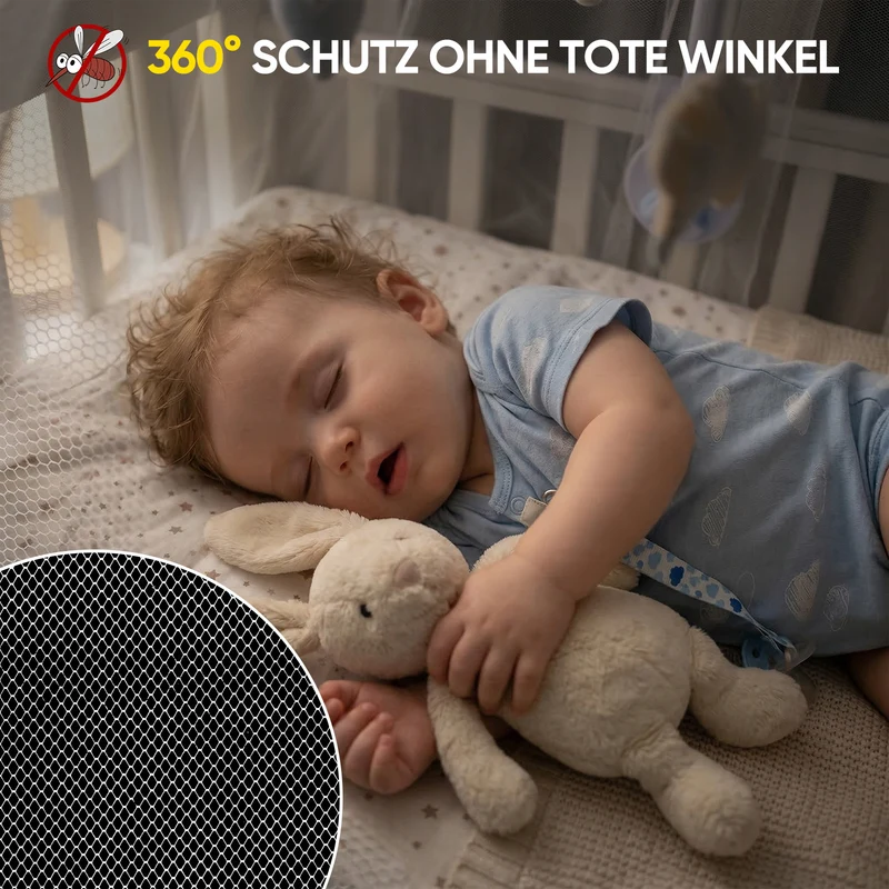 Sekey Moskitonetz für Doppelbett 220×200×200 cm – 2 Eingänge, 360° Insektenschutz, 220 Mesh Feinmaschig, mit Aufhängeset für Zuhause, Reisen & Camping