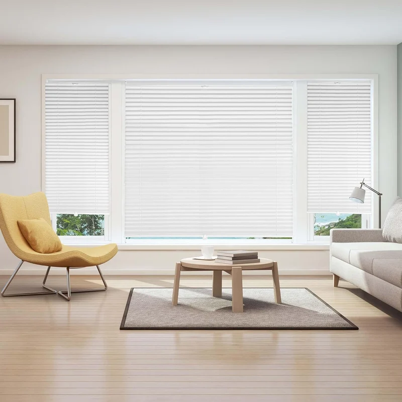 Sekey Plissee ohne Bohren in Beige mit Leinenstruktur Blickdichtes Sonnenschutzrollo, Klemmfix & verspannt