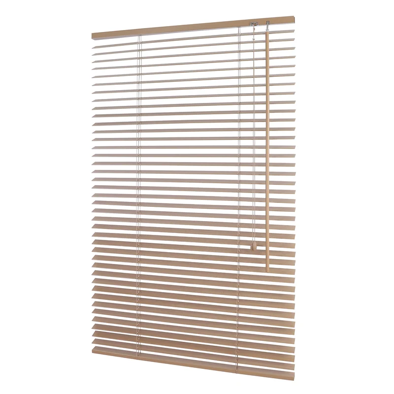 Sekey Holzjalousie Klemmfix ohne Bohren Echtholz Jalousie in Eichenoptik mit 35 mm Lamellen, flexible Montage für Fenster