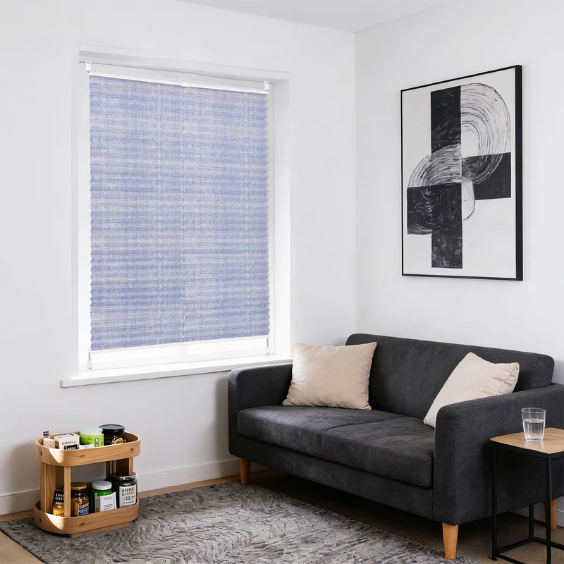 Sekey Plissee ohne Bohren Lichtschutz Rollo Klemmfix aus Vliesstoff für Fenster & Türen, Blau
