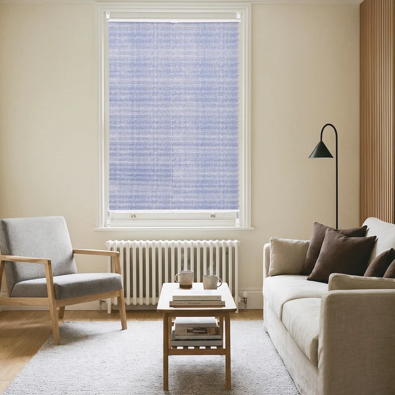Sekey Plissee ohne Bohren Lichtschutz Rollo Klemmfix aus Vliesstoff für Fenster & Türen, Blau