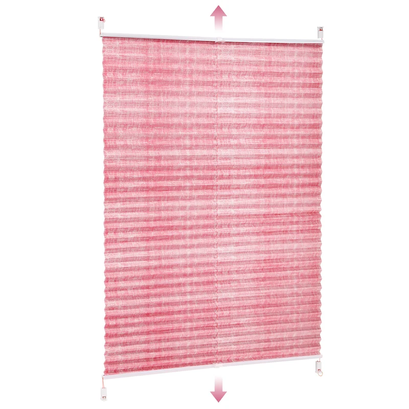 Sekey Plissee ohne Bohren Lichtschutz Rollo Klemmfix aus Vliesstoff für Fenster & Türen, Rosa