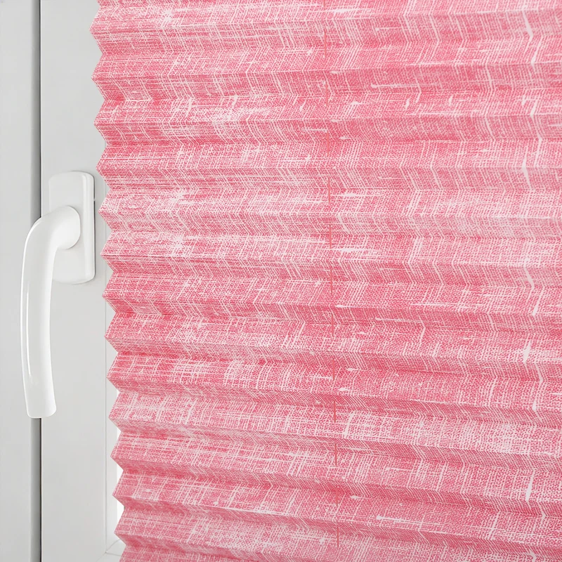 Sekey Plissee ohne Bohren Lichtschutz Rollo Klemmfix aus Vliesstoff für Fenster & Türen, Rosa