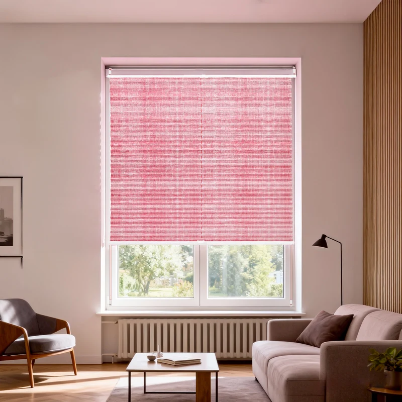 Sekey Plissee ohne Bohren Lichtschutz Rollo Klemmfix aus Vliesstoff für Fenster & Türen, Rosa