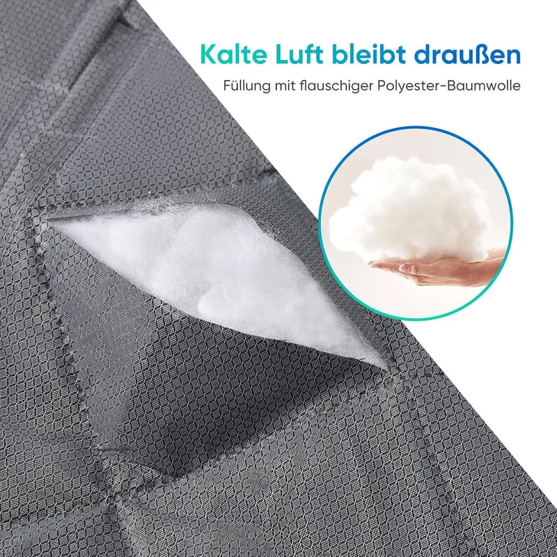 Sekey Magnetischer Thermo-Türvorhang mit seitlicher Öffnung – Wärmeschutz & Kälteschutz, winddicht, selbstklebend, für Balkon & Wohnzimmer