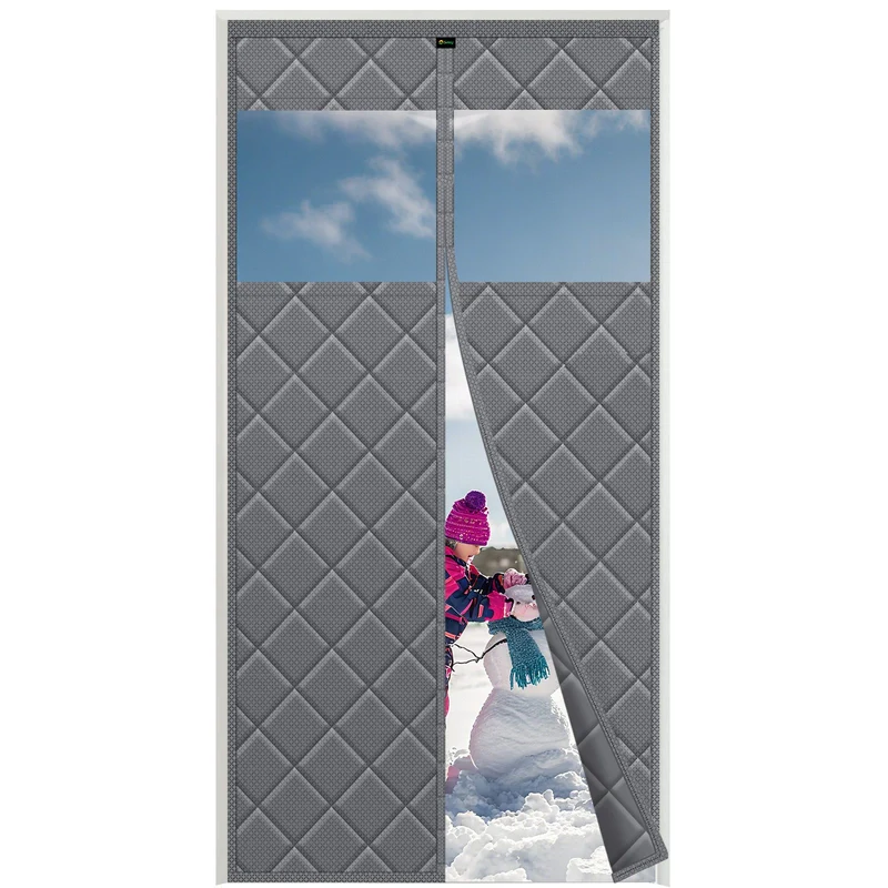 Sekey Magnetischer Thermo-Türvorhang mit Sichtfenster – Kälteschutz & Wärmeschutz, selbstklebend, winddicht, energieeffizient