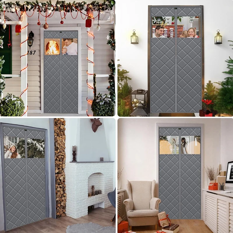 Sekey Magnetischer Thermo-Türvorhang mit Sichtfenster – Kälteschutz & Wärmeschutz, selbstklebend, winddicht, energieeffizient