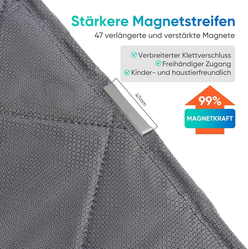 Sekey Magnetischer Thermo-Türvorhang mit Sichtfenster – Kälteschutz & Wärmeschutz, selbstklebend, winddicht, energieeffizient