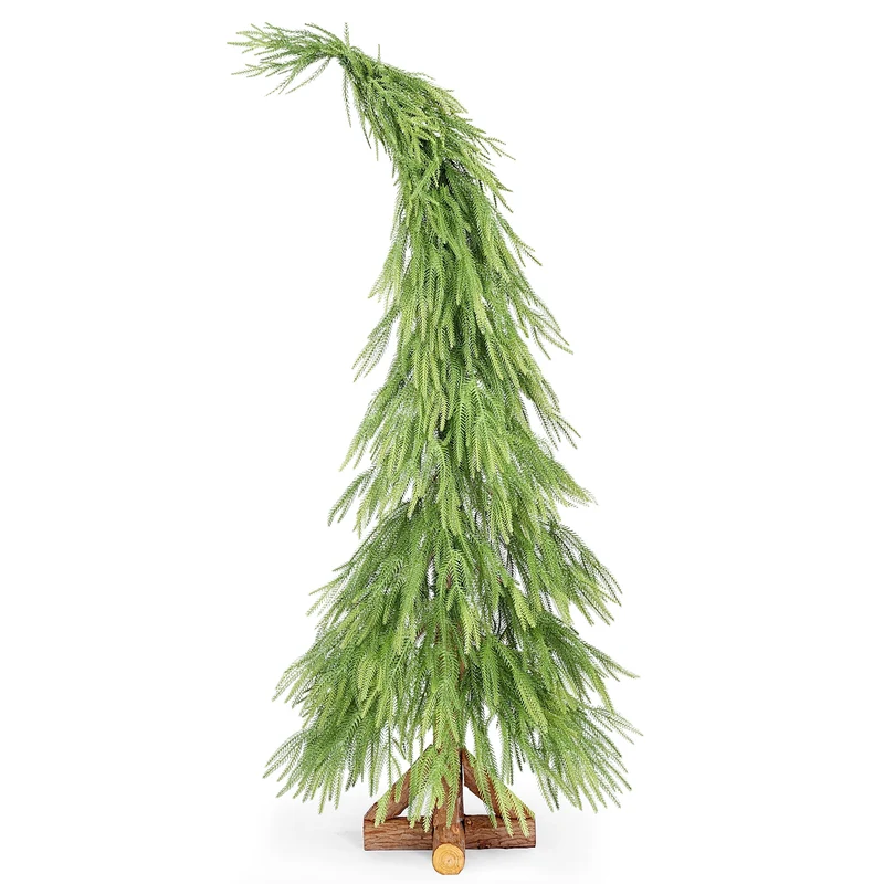Salcar Künstlicher Weihnachtsbaum mit Holzständer – 100 % PE, zartgrün & naturgetreu – 120 cm / 150 cm, pflegeleicht & stabil