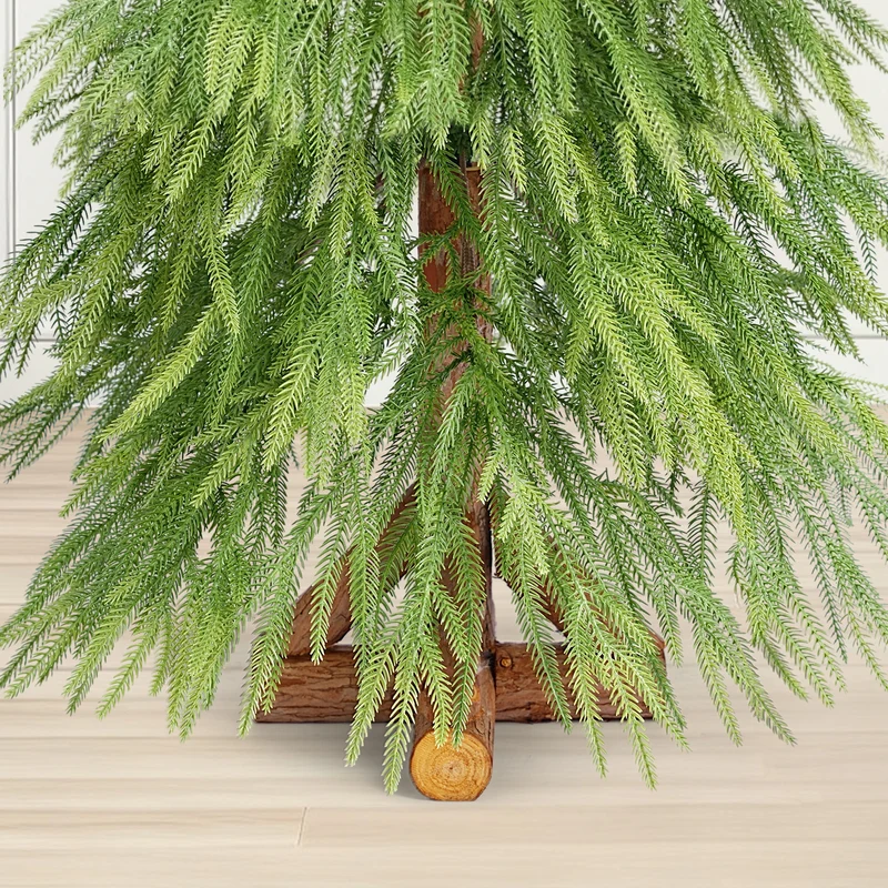Salcar Künstlicher Weihnachtsbaum mit Holzständer – 100 % PE, zartgrün & naturgetreu – 120 cm / 150 cm, pflegeleicht & stabil