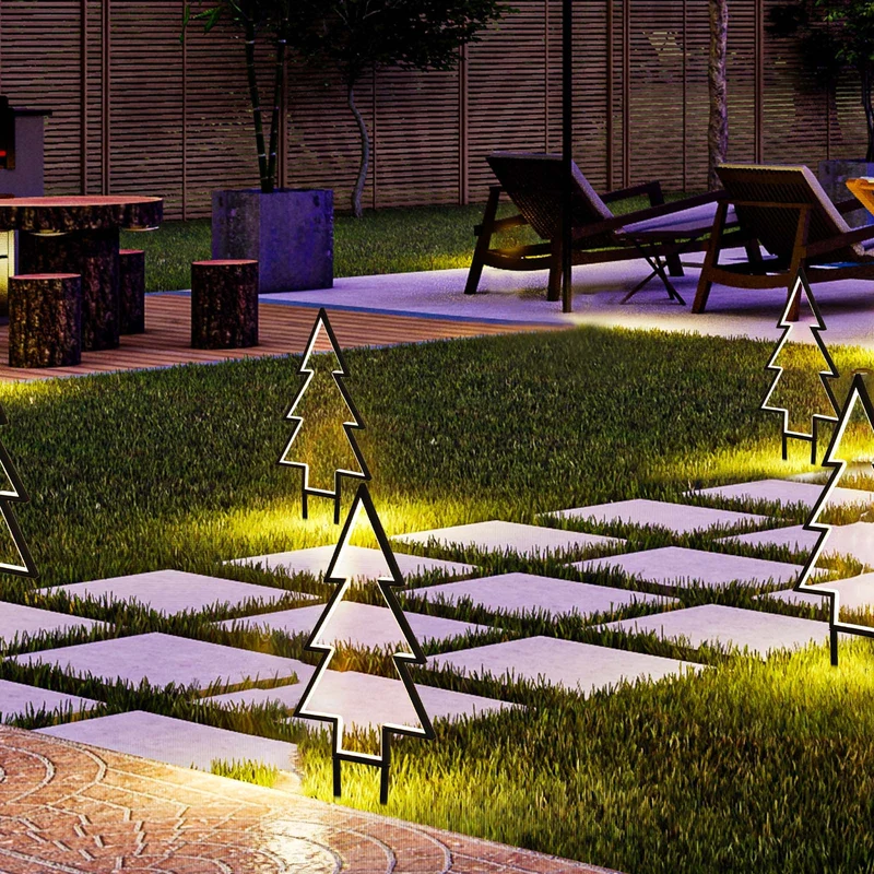 Salcar XXL 3D LED Gartenstecker Tannenbaum – 60 cm Metall-Gartenleuchte mit 100 LEDs, Warmweiß, IP44 Wasserdicht, Erdspieß & Standfuß, Weihnachtsbeleuchtung für Außen