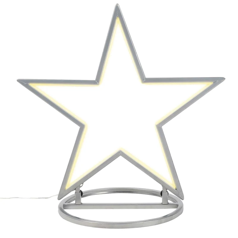 Salcar LED Gartenstecker Stern aus Metall – 50 cm Weihnachtsstern mit 100 LEDs, Warmweiß, IP44 Wasserdicht, Garten Stern Leuchte mit Erdspieß & Standfuß, Für Innen & Außen