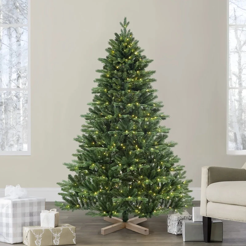 Salcar 180/210cmKünstlicher Weihnachtsbaum, Edeltanne, mit 450/650 LEDs und 1150/1486 PE-Zweigen und 472/728 PVC-Zweigen