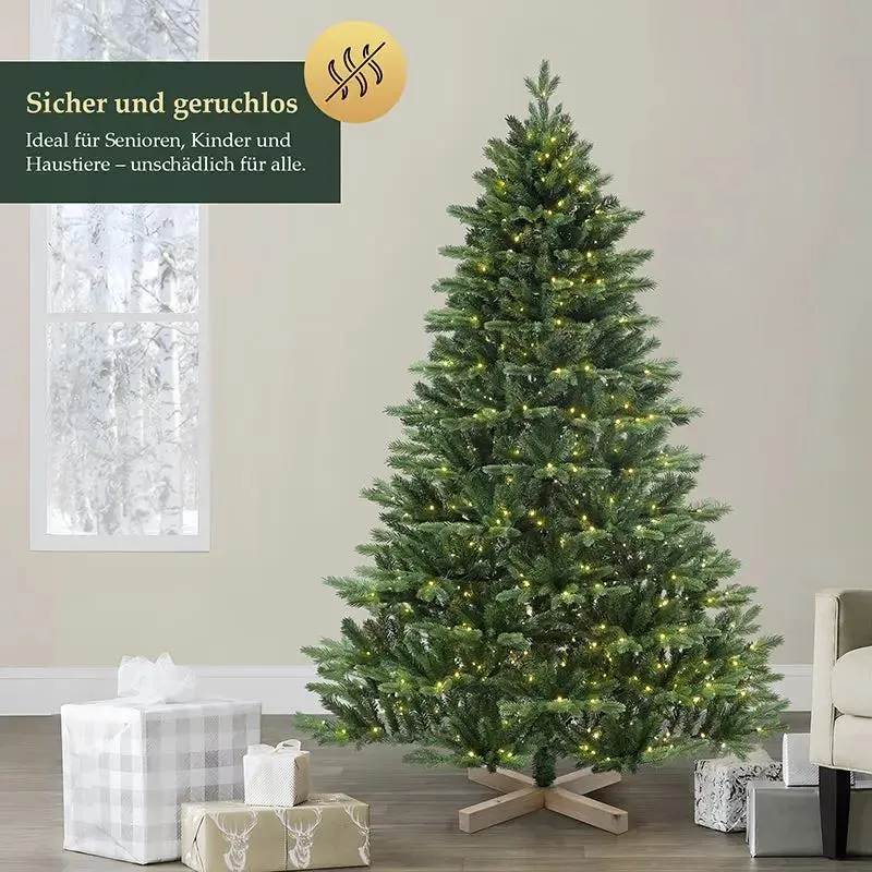 Salcar 180/210cmKünstlicher Weihnachtsbaum, Edeltanne, mit 450/650 LEDs und 1150/1486 PE-Zweigen und 472/728 PVC-Zweigen
