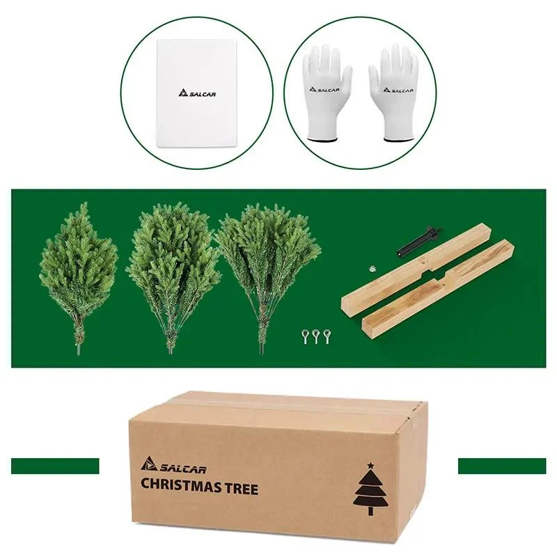 Salcar 180/210cmKünstlicher Weihnachtsbaum, Edeltanne, mit 450/650 LEDs und 1150/1486 PE-Zweigen und 472/728 PVC-Zweigen