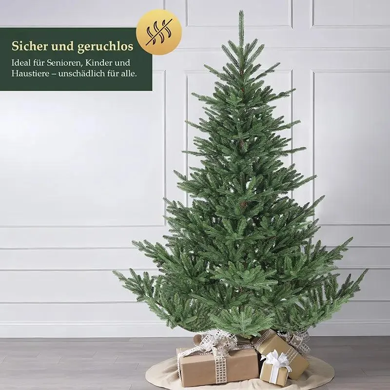 Salcar 180/210cmKünstlicher Weihnachtsbaum, Edeltanne, mit 1204/1609 PE-Zweigen und 398/658 PVC-Zweigen