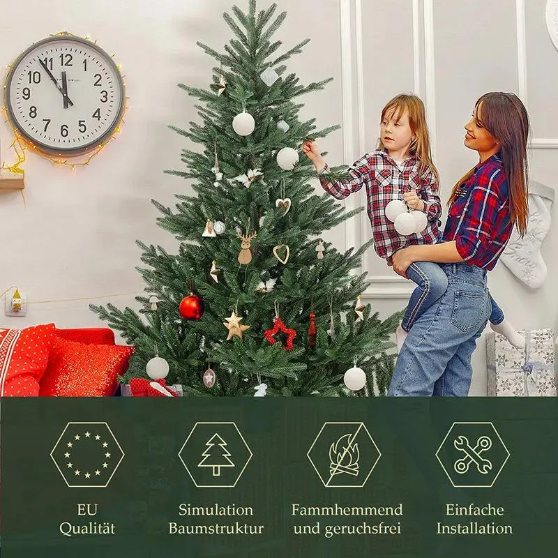 Salcar 180/210cmKünstlicher Weihnachtsbaum, Edeltanne, mit 1204/1609 PE-Zweigen und 398/658 PVC-Zweigen