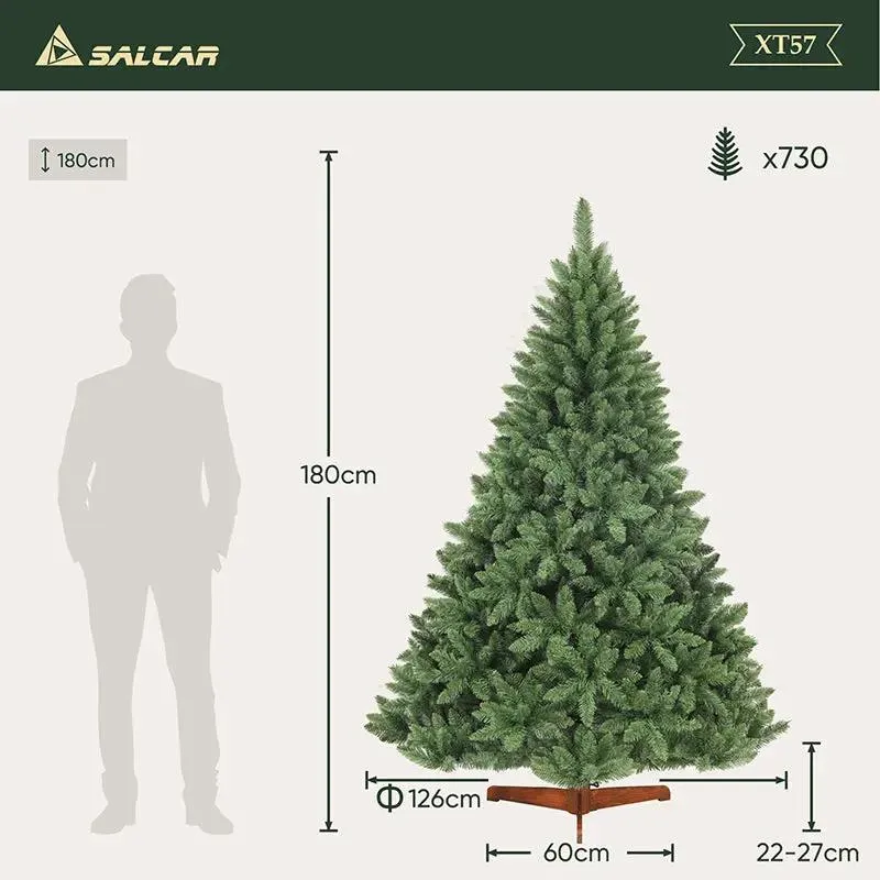 Salcar 120cm/150cm/180cm/210cm Künstlicher Weihnachtsbaum, Korea-Tanne, mit 730/1066 PVC-Nadeln