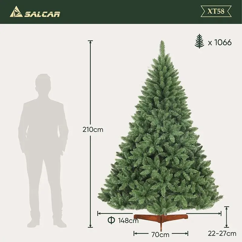 Salcar 120cm/150cm/180cm/210cm Künstlicher Weihnachtsbaum, Korea-Tanne, mit 730/1066 PVC-Nadeln