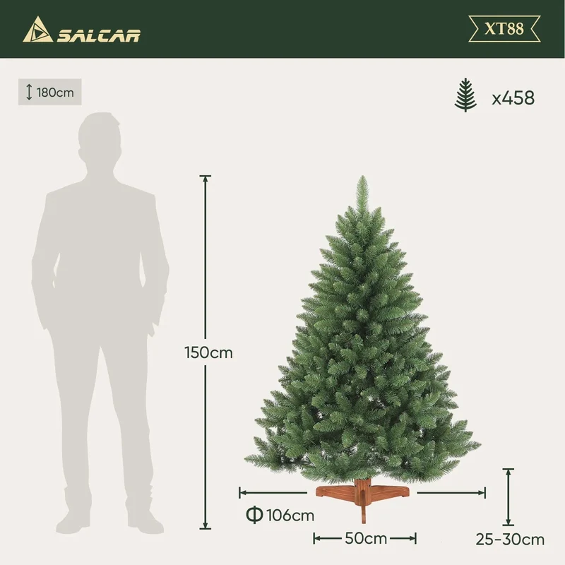 Salcar 120cm/150cm/180cm/210cm Künstlicher Weihnachtsbaum, Korea-Tanne, mit 730/1066 PVC-Nadeln