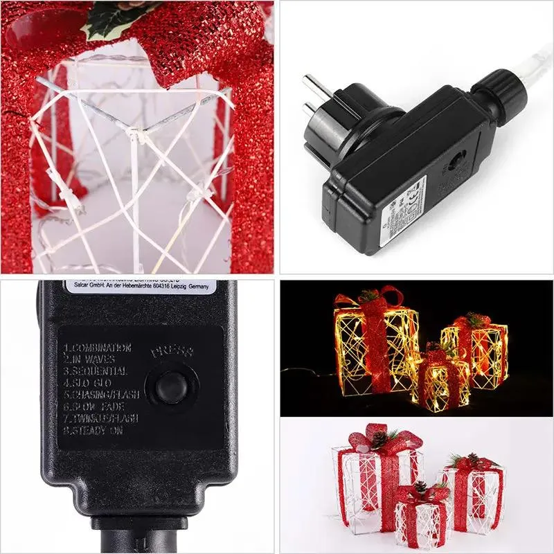 Salcar 3er Set LED Geschenkbox Lichter