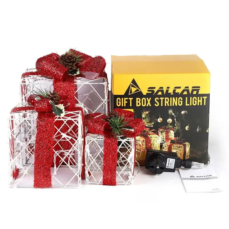 Salcar 3er Set LED Geschenkbox Lichter