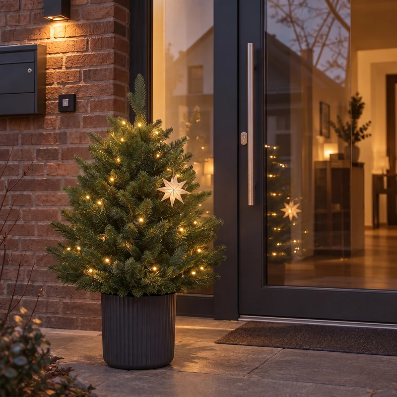 Salcar Künstlicher Weihnachtsbaum Nordmanntanne – PE & PVC, naturgetreuer Christbaum mit Topf oder Metallständer