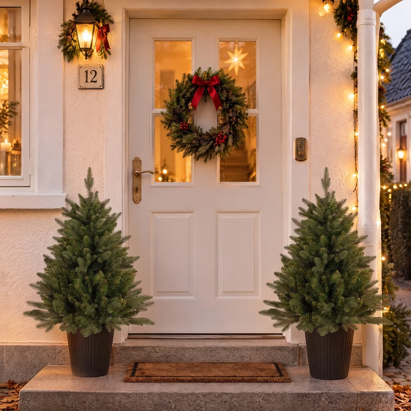 Salcar Künstlicher Weihnachtsbaum Nordmanntanne – PE & PVC, naturgetreuer Christbaum mit Topf oder Metallständer