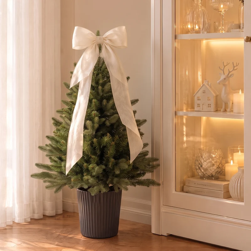 Salcar Künstlicher Weihnachtsbaum Nordmanntanne – PE & PVC, naturgetreuer Christbaum mit Topf oder Metallständer