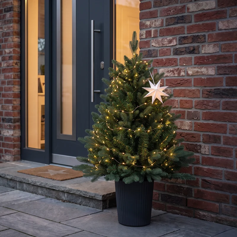 Salcar Künstlicher Weihnachtsbaum Nordmanntanne – PE & PVC, naturgetreuer Christbaum mit Topf oder Metallständer