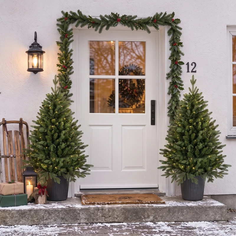 Salcar Künstlicher Weihnachtsbaum Nordmanntanne – PE & PVC, naturgetreuer Christbaum mit Topf oder Metallständer