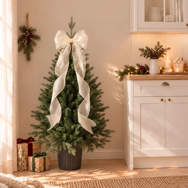Salcar Künstlicher Weihnachtsbaum Nordmanntanne – PE & PVC, naturgetreuer Christbaum mit Topf oder Metallständer
