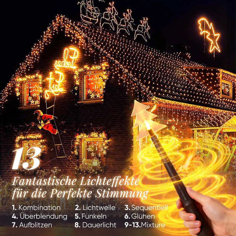 Salcar Magischer Zauberstab Kinder Leuchtend mit Licht & Sound, 24V/31V Zauberstab-Schalter-Set für Weihnachts-, Halloween-, Hochzeits- & Partydekoration