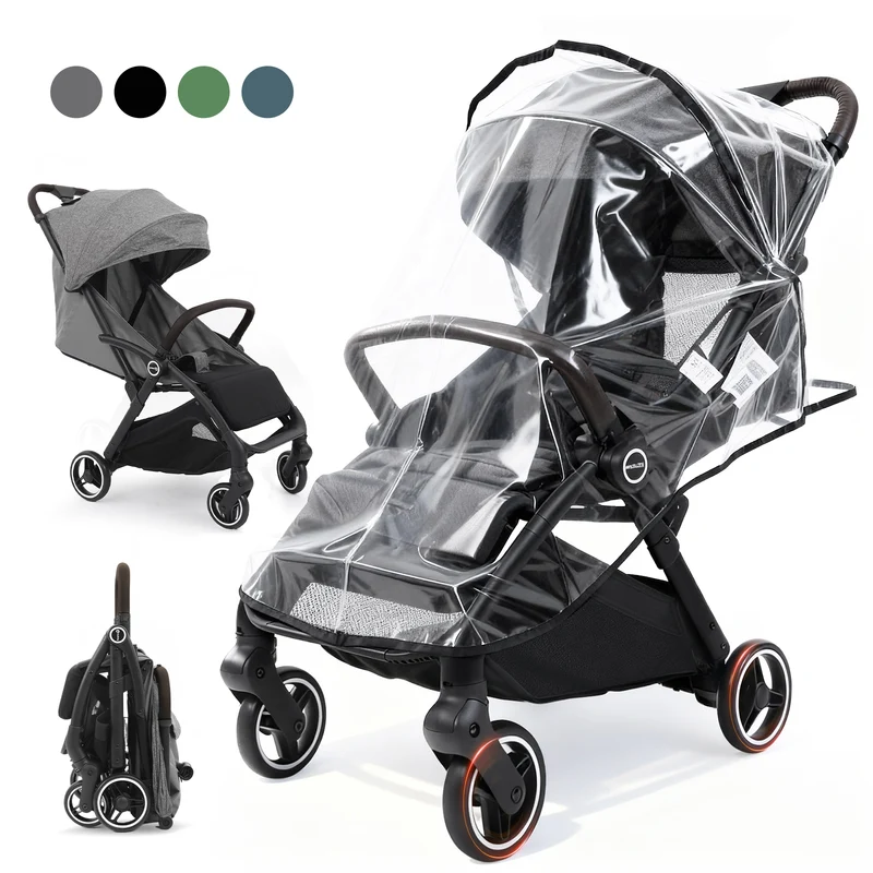 Sekey BW732 Reise-Kinderwagen Ultraleicht & Einhand-klappbar | 3-fach verstellbare Rückenlehne, 4-Rad-Federung, Regenschutz, 5-Punkt-Gurt, Handgepäckgeeignet