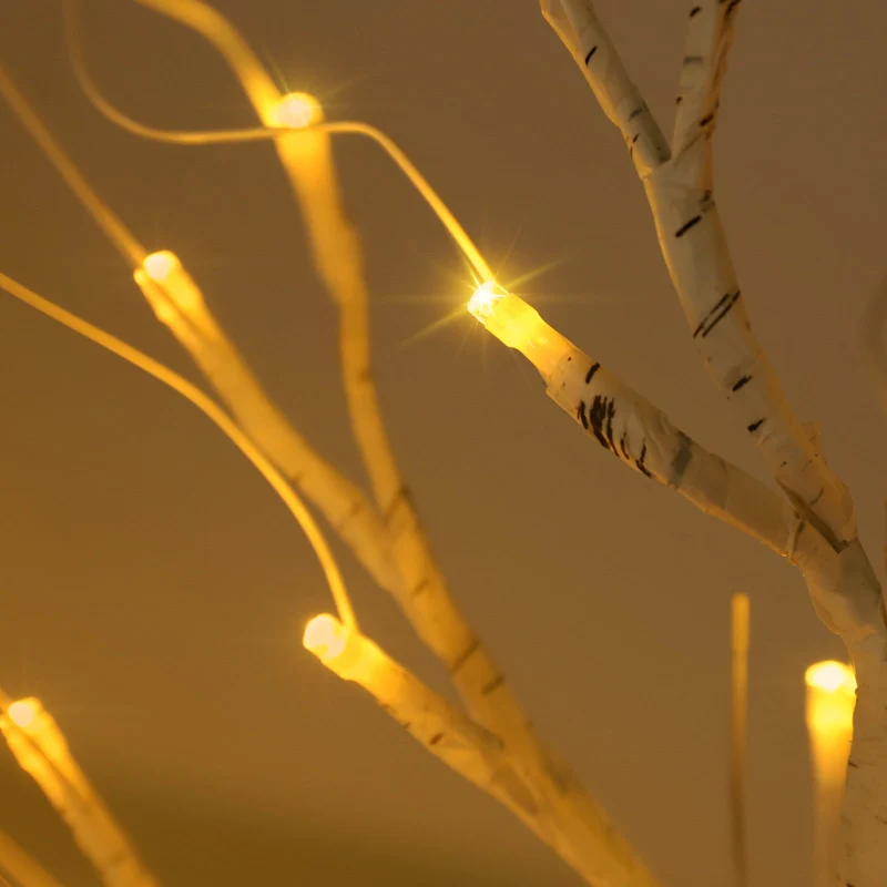 Salcar LED Lichterbaum 60 cm, Birke mit 24 warmweißen LEDs, USB/Batteriebetrieben, Weihnachts- und Partydeko für Zuhause, Geburtstag, Hochzeit, Innendekoration