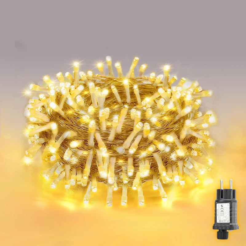 Salcar LED Lichterkette mit 5m/10m/15m/20m Länge – 50–300 LEDs, Fernbedienung, 8 Modi, Timer & IP44 Wasserdicht, für Weihnachtsdeko, Party, Hochzeit, Garten – Warmweiß